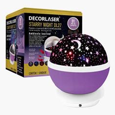 LUMINARIA ABAJUR GIRA PROJETOR ESTRELAS LED STARRY NIGHT RGB Cor:Lilás