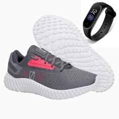 Tênis Feminino Gmm Academia Fitness Ortopédico + Relógio-Feminino