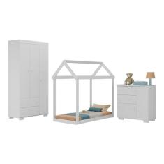 Quarto Infantil com Cama Montessoriana e Colchão Incluso Algodão Doce Multimóveis MX4268