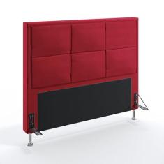 Cabeceira Maia 160 Para Cama Queen Sued Vermelho Aradecor