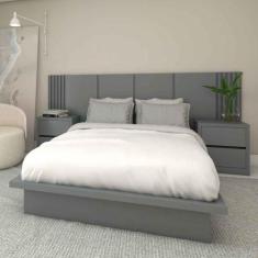 Cama Casal 2 Mesas c/ 2 Gavetas e Cabeceira Sob Medida MDF - Casa Lar 