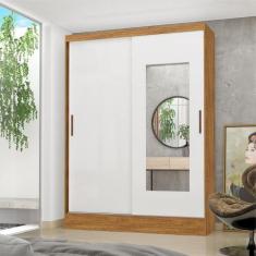 Guarda Roupa Solteiro com Espelho 2 Portas de Correr 2 Gavetas Belém C