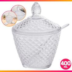 Açucareiro De Plástico Com Colher Luxxor Paramount 14x11x11cm