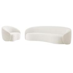 Kit Sofá 3 Lugares 180cm e Poltrona Orgânica Luxo Recepção Amore Boucl