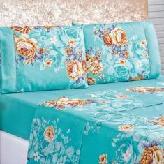 Jogo de lençol solteiro 3pç estampado matelado 200 fios - SAFIRA ENXOV