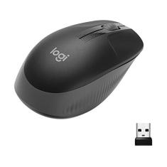 Mouse sem fio Logitech M190 com Design Ambidestro de Tamanho Padrão, Conexão USB e Pilha Inclusa - Cinza