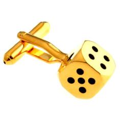 MRCUFF Cufflins para jogos de dados em uma caixa de presente e pano de polimento para apresentação