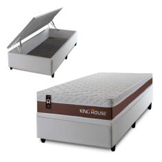 Conjunto Box Baú Venice Marrom 96x203x67 c/ Molas Ensacadas