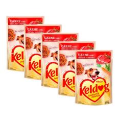 Kit 5 Ração Úmida para Cachorro Keldog Sabor Carne com Ervilha e Cenou