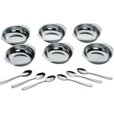 Conjunto Potes Sobremesa Inox 12 Peças Pote Colher Cozinha - Taumer
