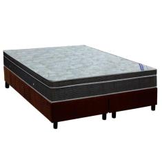 Cama Box King: Colchão Molas Ortobom Nanolastic Light Selado + Base Crc Suede Marrom(186X198)