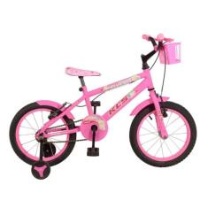 Bicicleta Infantil Aro 16 Kls Princess Roda Alumínio, Rosa chiclete, P