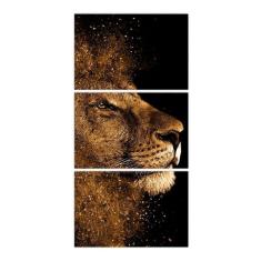 Quadro Leão De Judá Vertical Para Corredor Hall Em tecido