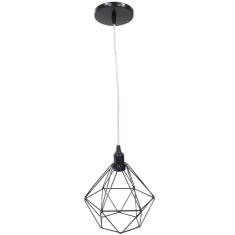 Pendente Aramado Diamante Luminária Lustre Luxo P Cabo Cristal Teto Retrô Vintage Agp Ilumini