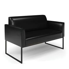 Sofá Namoradeira Base Industrial Preto Marisa Corano D03 - D\`rossi Cor Preto