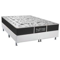 Cama Box Queen: Colchão Molas Bonnel Probel Prolastic Prodormir Sleep + Base Crc Courano White(158x198)