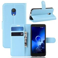 Capa Alcatel 1C 2019, capa flip carteira de couro PU Manyip para Alcatel 1C 2019, capa de proteção de telefone estilo empresarial, capa com [compartimentos para dinheiro e cartão]