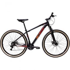 Bicicleta Aro 29 Ksw Xlt 24v Freio A Disco Suspensão Mountain Bike - Preto-vermelho-laranja Tam.17