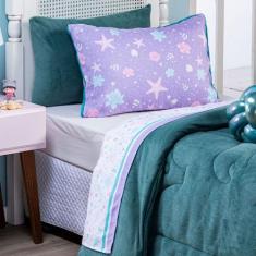 Jogo de Cama Sereia Branco Solteiro 03 Peças - Micropercal 180 Fios - 