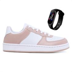 Kit Tênis Sneakers Casual Feminino e Masculino + Relógio Digital Led -