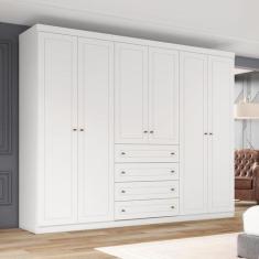 Guarda-Roupa Americano 06 Pts. Branco HP - Henn - LM DECOR