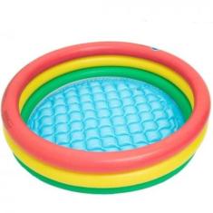 Piscina Inflável Infantil 3 Anéis Fundo do Mar 126 Litros 3 A 7 Anos W