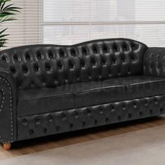 Namoradeira Chest 3 Lugares Merlô Courano Preto