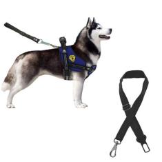 Coleira Peitoral Para Cães Cachorros Grandes Com Cinto De Segurança Gu