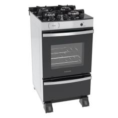 FOGAO A GAS MAXI VITREO 4 Q BRANCO GAS GLP