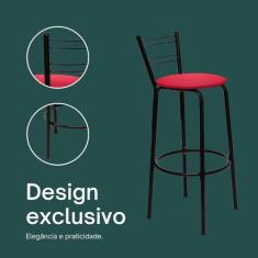 Banqueta Banco Cadeira Alto Para Balcão Bar Bancada Cozinha Área Lazer