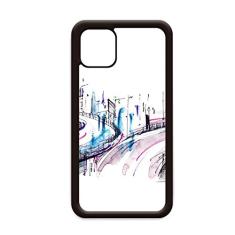 Capa moderna arranha-céu para iPhone 12 Pro Max para Apple Mini Mobile Case