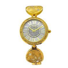IME Relógio de pulso feminino moderno de quartzo com pulseira de aço inoxidável, Dourado, Único, elegante