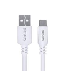 CABO PARA CELULAR SMARTPHONE USB A 2.0 PARA USB TIPO C 2 METROS BRANCO - PUACB-02 - PCYES