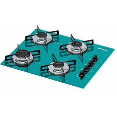 Cooktop 4 bocas ultra chama verde água Chamalux, 593
