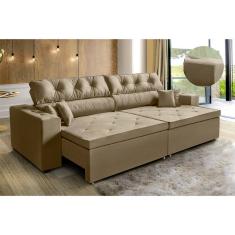 Sofá New Austin  2,02 m Retrátil com Molas  Castor