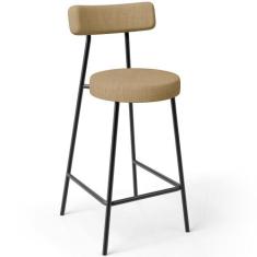 Banqueta Baixa Para Cozinha Sala De Jantar Bar Bancada Milão L02 Linho