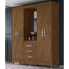 Guarda-Roupa Moval Capri com Espelho, 4 Portas e 3 Gavetas