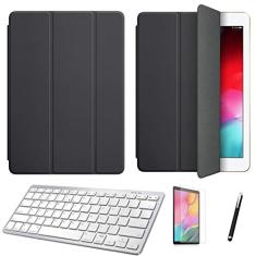 Kit Capa Smart Case Galaxy Tab S6 T860/T865 10.5 /Can/Pel e Teclado Branco - Preto