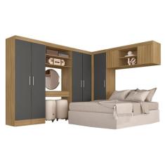 Guarda Roupa Casal Modulado Sarah Boreal/grafite - Móveis Arapongas Boreal/grafite