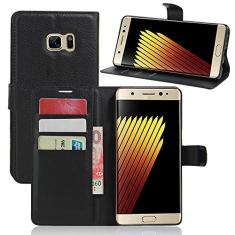 Capa para Samsung Galaxy Note6 – Capa flip carteira de couro PU para Samsung Galaxy Note6, capa de proteção de telefone estilo empresarial, capa com [compartimentos para dinheiro e cartão] (JFC10-9)