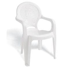 Cadeira plastica monobloco com bracos infantil estampada catty branca 