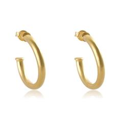 Brinco Argola Grossa Pequena Folheado Em Ouro 18k - Floratta Joias