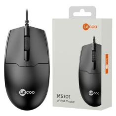 Mouse Lecoo, USB, 1200DPI, Ambidestro, Preto - MS101
