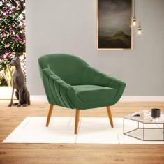 Poltrona Giovana Suede Pés Palito Castanho D03 - D'Rossi - DCLASSE - E