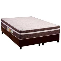 Conjunto Box Queen: Colchão Espuma Polar D28 Orthoface Vip Brown + Bas