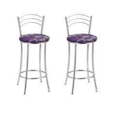 KIT 2 Banquetas Cromadas BC26-B E501 Cromado/Florido