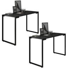 Kit 2 Mesas Para Computador Escrivaninha 120cm Estilo Industrial New P