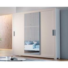 Guarda Roupa Casal Veneza Luxo 3 Portas de Correr e 4 Gavetas c/ Pés B