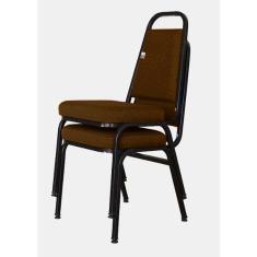 02 Cadeiras Empilhável para Hotelaria Linha Hotel Jersey Marrom
