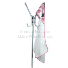 Toalha de Banho Bebê Dupla Face com Capuz Estampado Forrado Super Abso